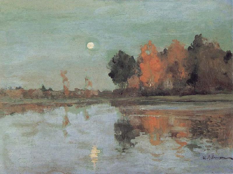 Levitan, Isaak Dam ring moon oil painting picture